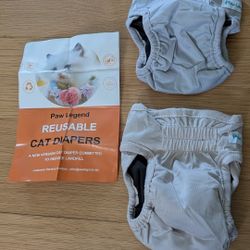 Two Reusable Cat Diapers New