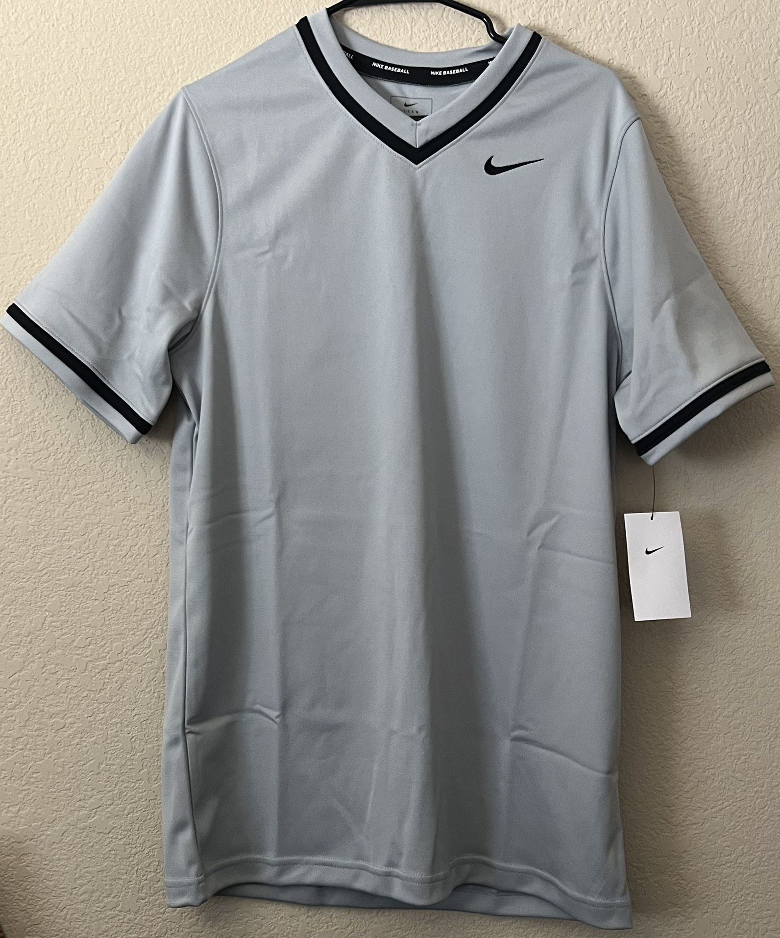 Nike Vapor Select Full V Neck Baseball Jersey Gray Men's Size Medium New