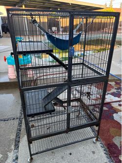 Large Metal Small Animal Cage with Wheels – Rabbit, Guinea Pig, Chinchilla, Ferret