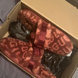 Uggs Fluffy Slides Red Wine 