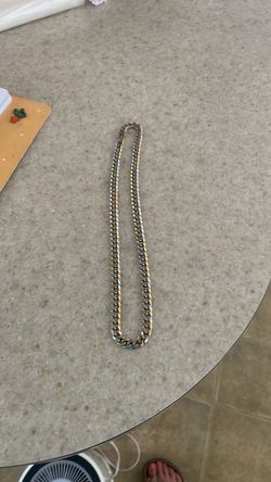 Cuban style silver and gold tone Necklace Chain