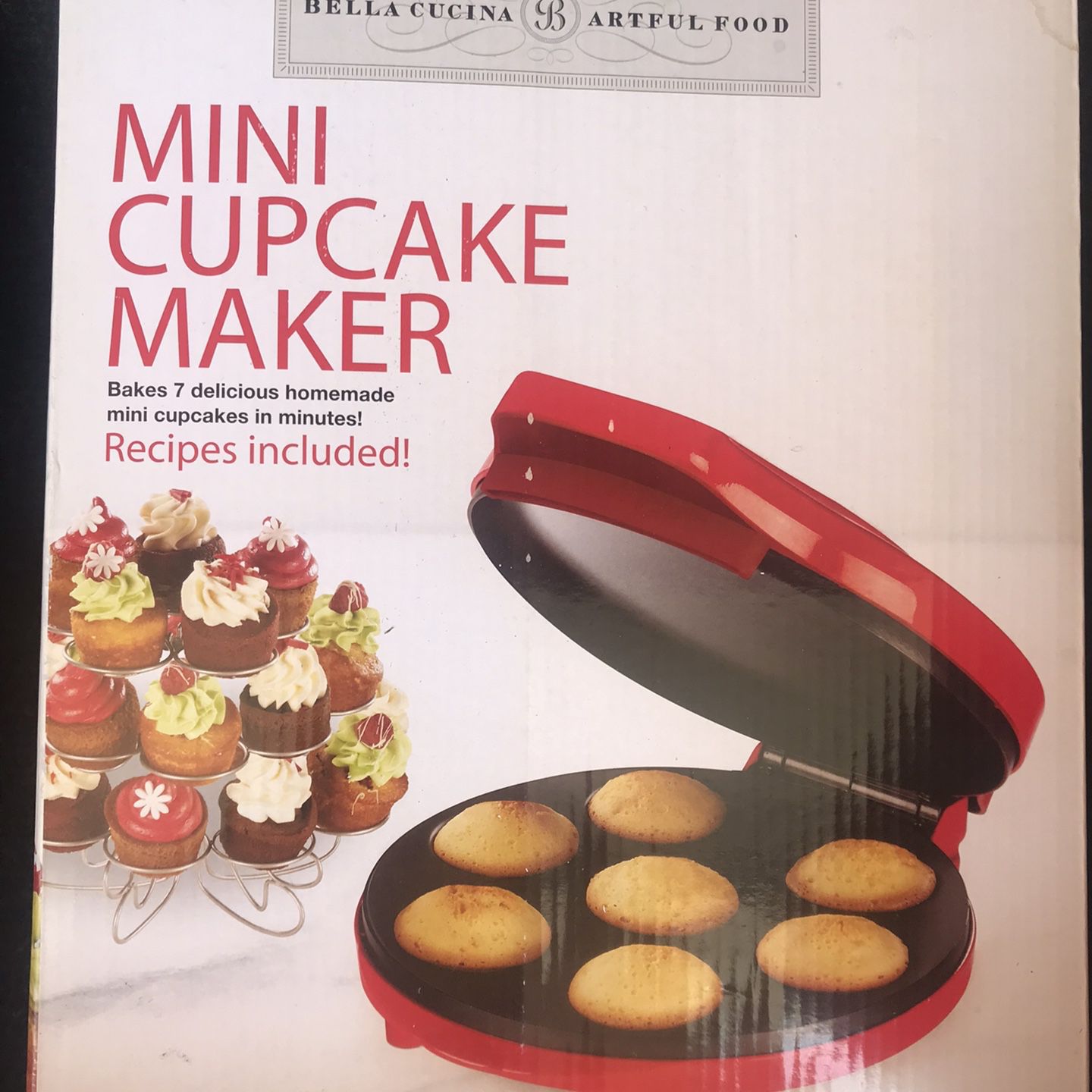 Mini Cupcake Maker Red Bella Cucina for Baking Cupcakes for Sale