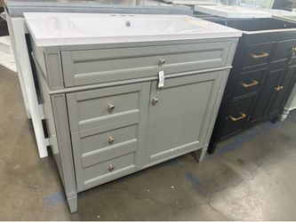 $275 EACH Newly Assembled Solid Wood Frame 36” Bathroom Vanity with Top Sink