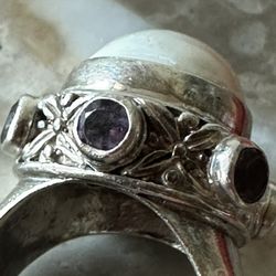 925 Pearl Ring Size 7