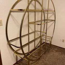Brass Dome w/glass Shelves