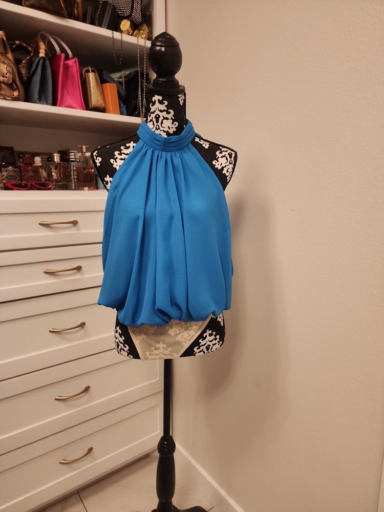 Halter Flounce Bodysuit Top