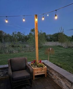 Custom Cedar Planter Boxes with Built-in String Light Poles