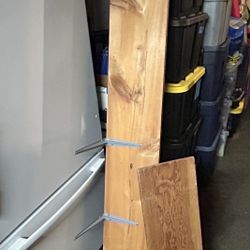 Two 6-Foot Wooden Shelves 