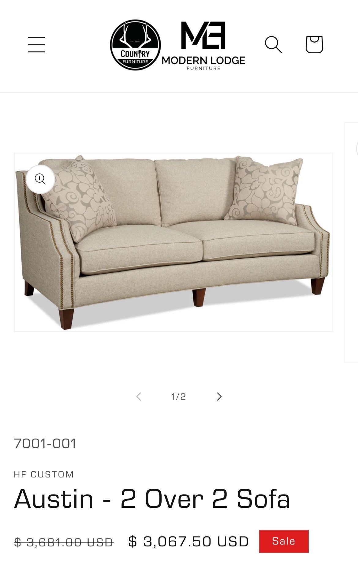 Cream Deep Seat Couch