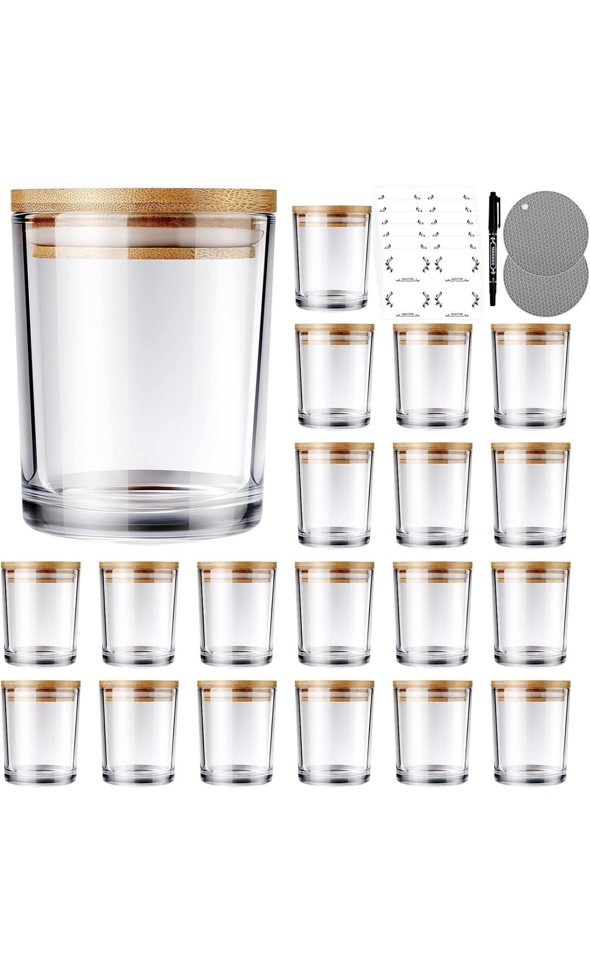 32 PCS Candle Jars, Candle Jars with Lids, Candle Making Kit, Bulk CandleJars for Candles