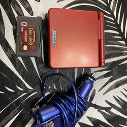 Nintendo Gameboy Advance Sp Red With Charger And Game