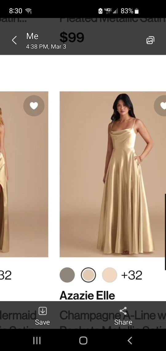 Azazi Champagne Colored Formal