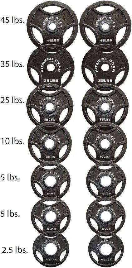 fitness gear plates and barbell
