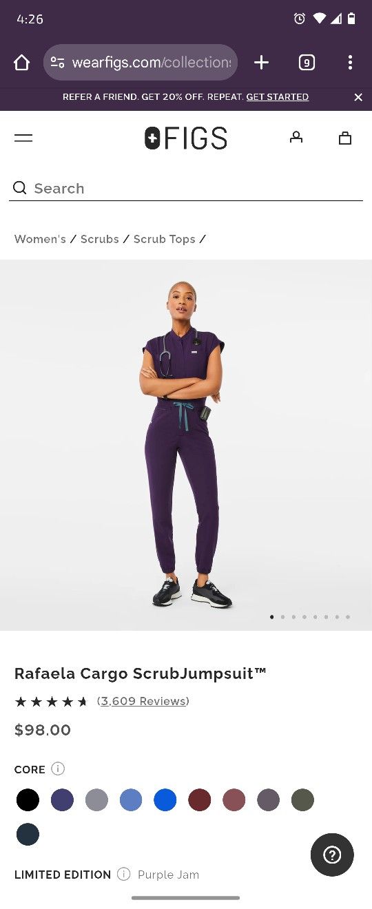 Figs Rafaela Cargo ScrubJumpsuit