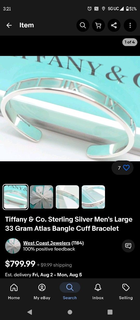 TIFFANY SV925 atlas bangle