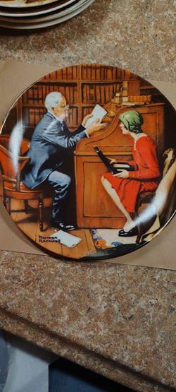 Vintage 1986 Norman Rockwell The Professor Collector Plate Edwin M Knowles Fine China
