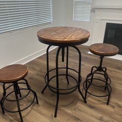 Bar Stools And Table Set  (3 Pieces Set)
