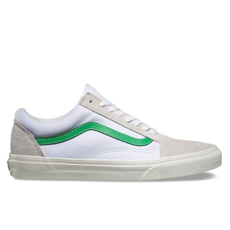 Brand New Suede White/Kelly Green Vans Old Skools SZ 13