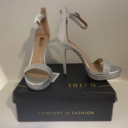 IDIFU Silver Sparkle/Glitter Heels