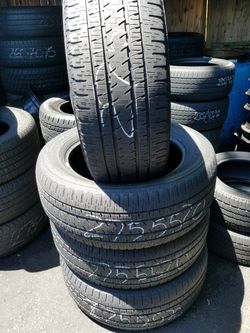 275/55/20 Bridgestone dueler h/l, set of 4, good condition, 60% tread 6/32, $225 for 4 tires .