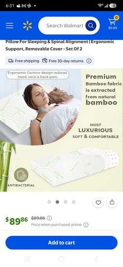Ergonomic Bamboo Contour Pillow Set of 2