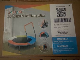 3Ft Foldable Trampoline, Kids, 36”, Mini Trampoline W Handle Bar Indoor/Outdoor new in box $50.00