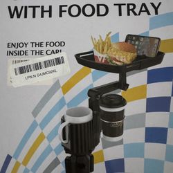 CAR CUP HOLDER, with FOOD TRAY, NEW