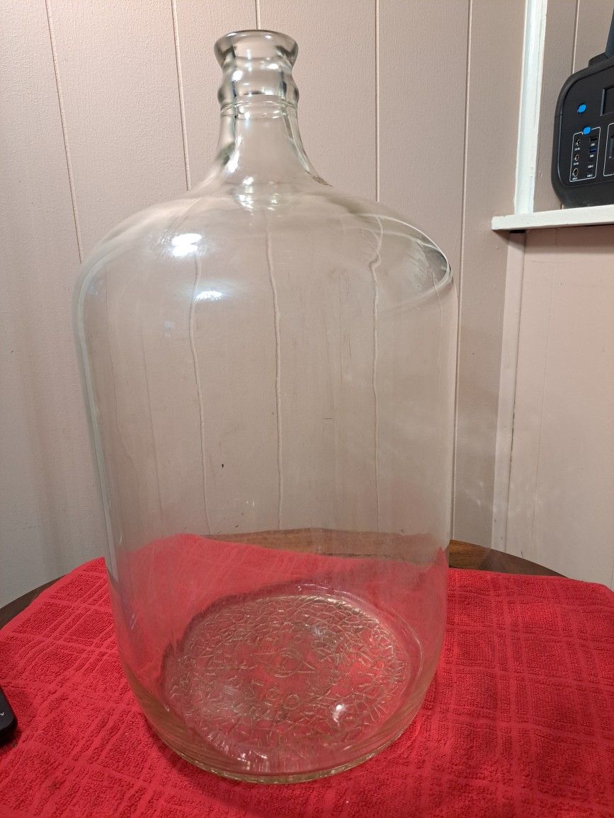 Vintage LARGE CASTED GLASS # 5250 CARBOY/DEMIJOHN WINE BEER MAKING JUG