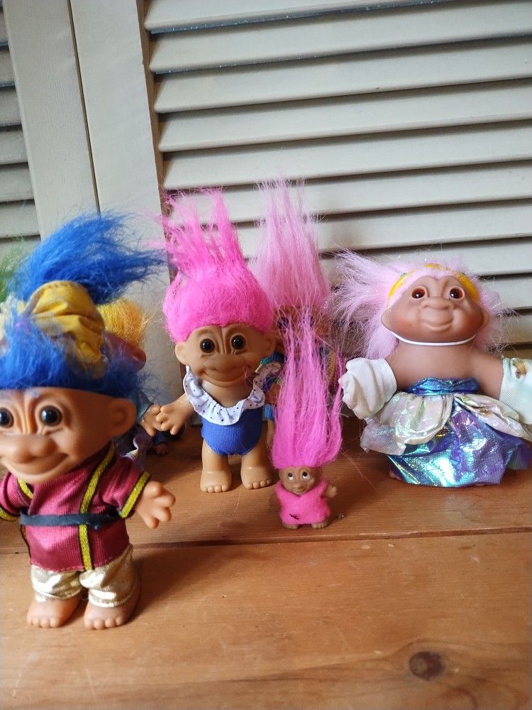 Vintage Trolls Range From Russ, Made In China, Etc