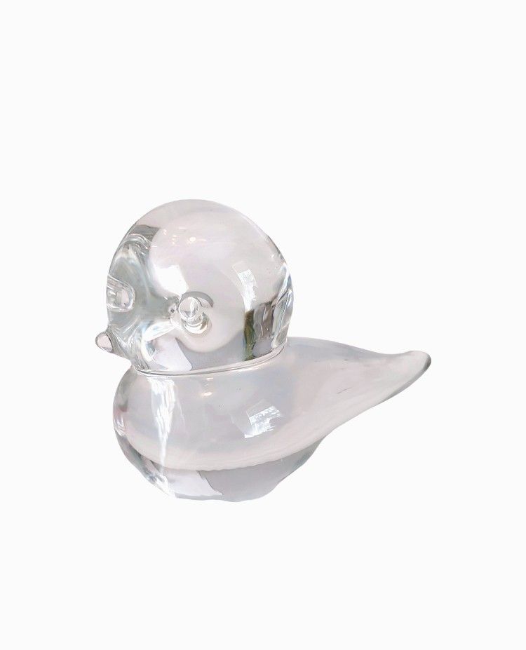 Reijmire Sweden Crystal Clear Glass Lovebird Paperweight