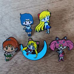 Set Of 5 Sailor Moon Characters Pin
