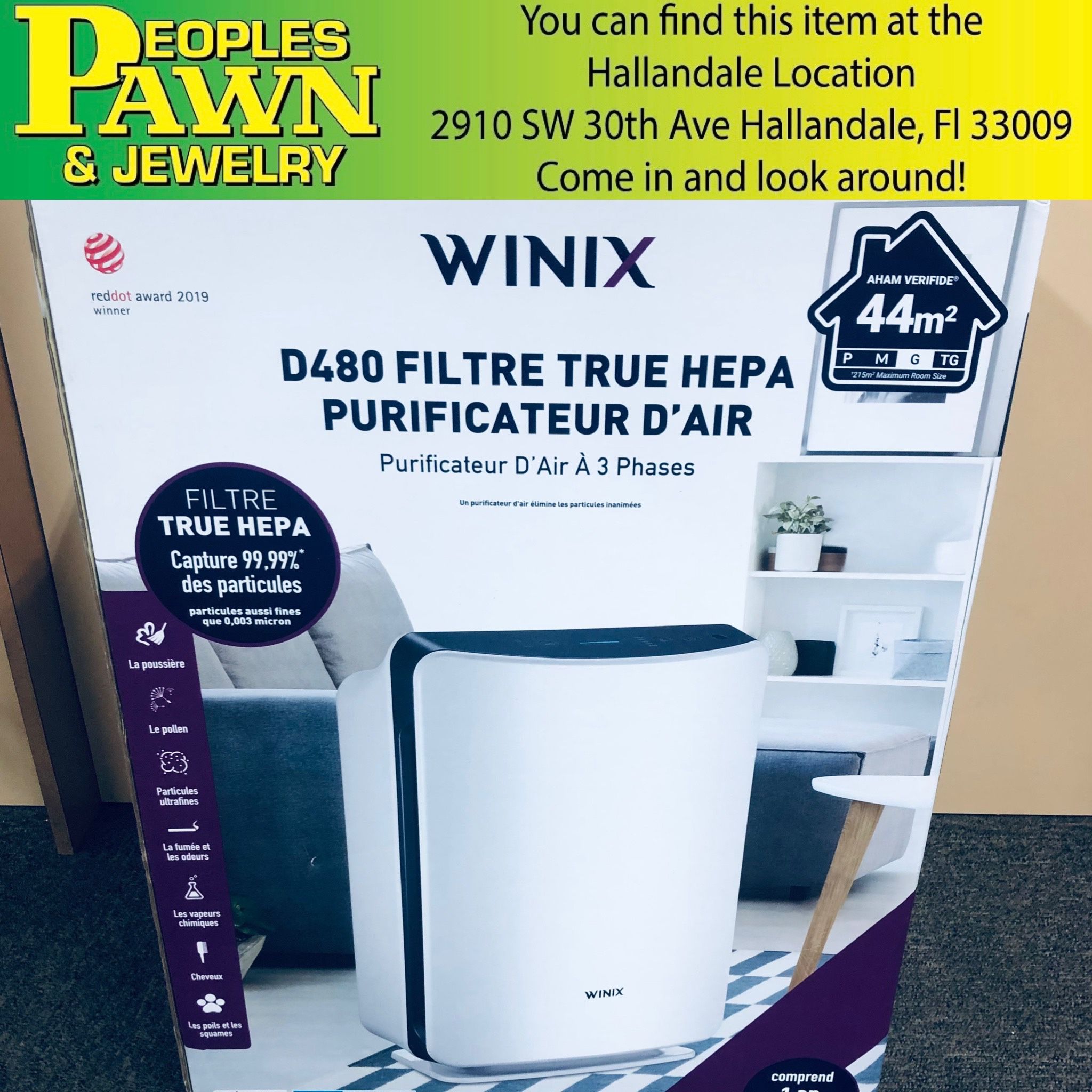 Winix D480 True HEPA 3-Stage Air Purifier *NEW!