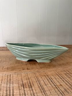 Vintage Ceramic Planter Bowl Mint Green