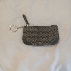 Coach Keychain Chainpurse ( Gray & black 5"×2"), Great Clean Condition