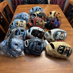 Wilson A2000 & Rawlings Baseball Gloves