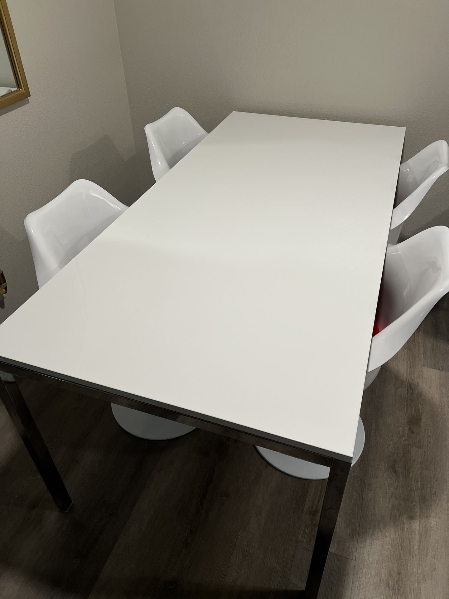 Dining Table With 4 Chairs -White