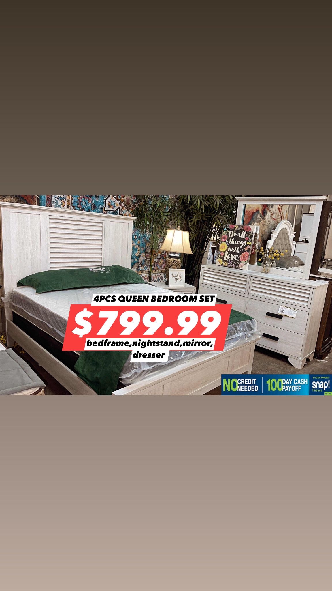 4pcs Queen Bedroom Set