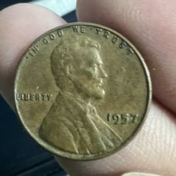 1957 Lincoln Penny No Mint MarkRare 