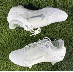 Nike Hyperdiamond 4 Elite White Grey Softball Cleat CZ5917-100 Womens Size 8.5