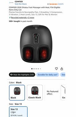 Foot massager with heat