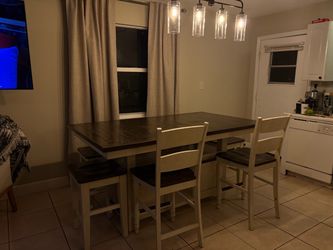 Counter Height Dining Table with Chairs and Bench