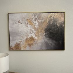 Art Abstract Canvas With Gold Frame