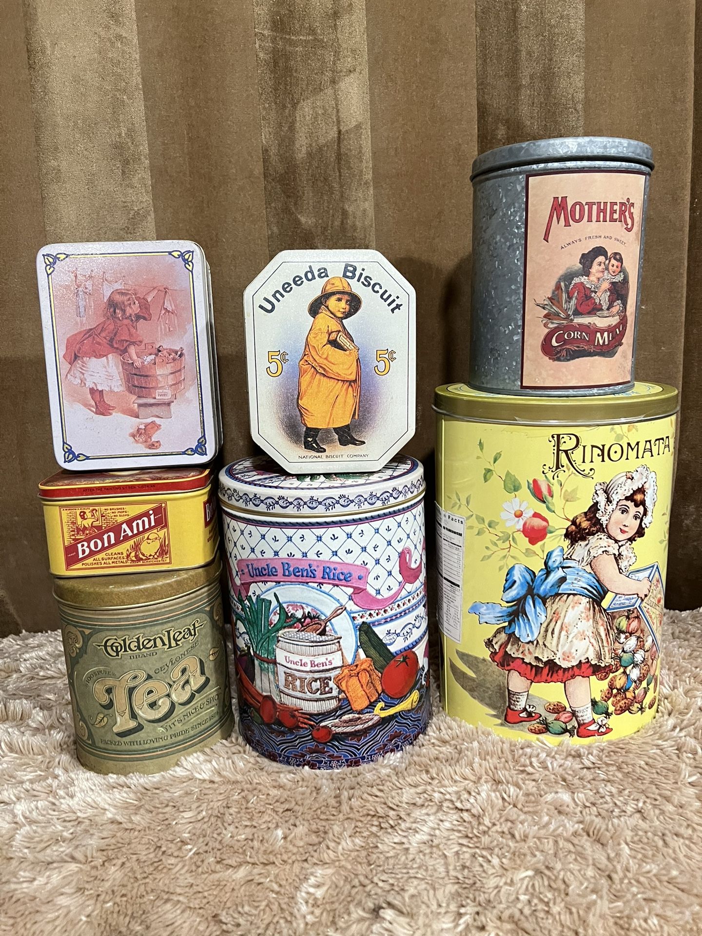 vintage container empty 7 pieces