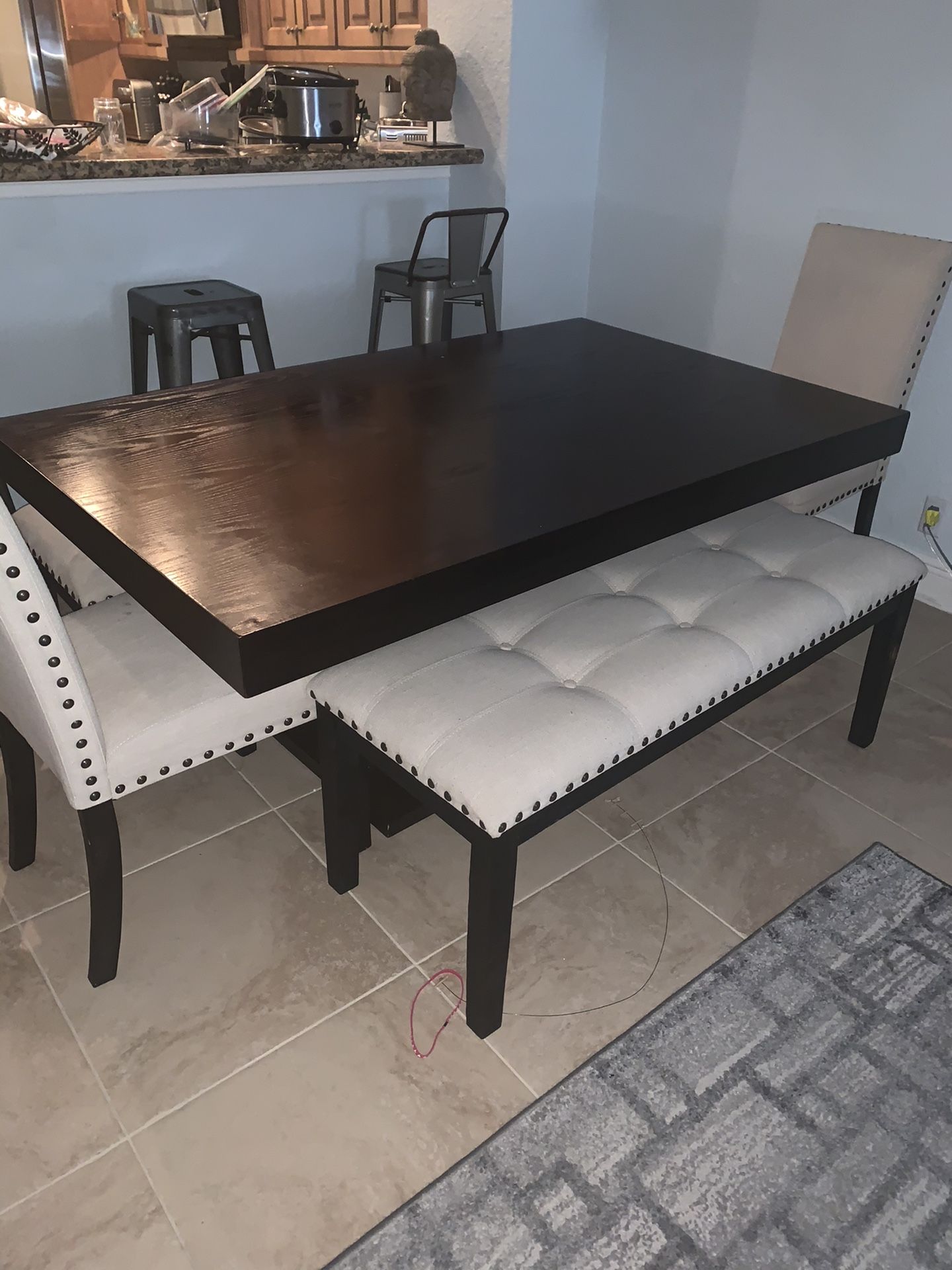 Dark wood Kitchen Table and sever