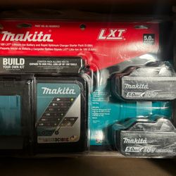 Makita 18V LXT Lithium-Ion Battery and Rapid Optimum Charger Starter Pack (5.0Ah)