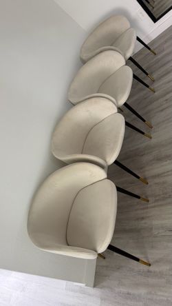 Beige dining chairs
