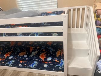 Twin Bunk bed with stairs attached