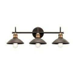 Kichler Clyde 26.25 in. 3-Light Olde Bronze Vintage Bathroom Vanity Light
