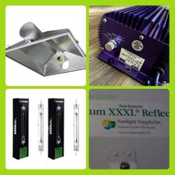 Indoor Grow Light W/ 1000W Ballast + 2 New HPS Bulbs 