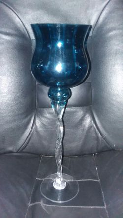 VTG - COLBOLT BLUE GLASS CANDLE HOLDER/VASE. $20 OR BEST OFFER
